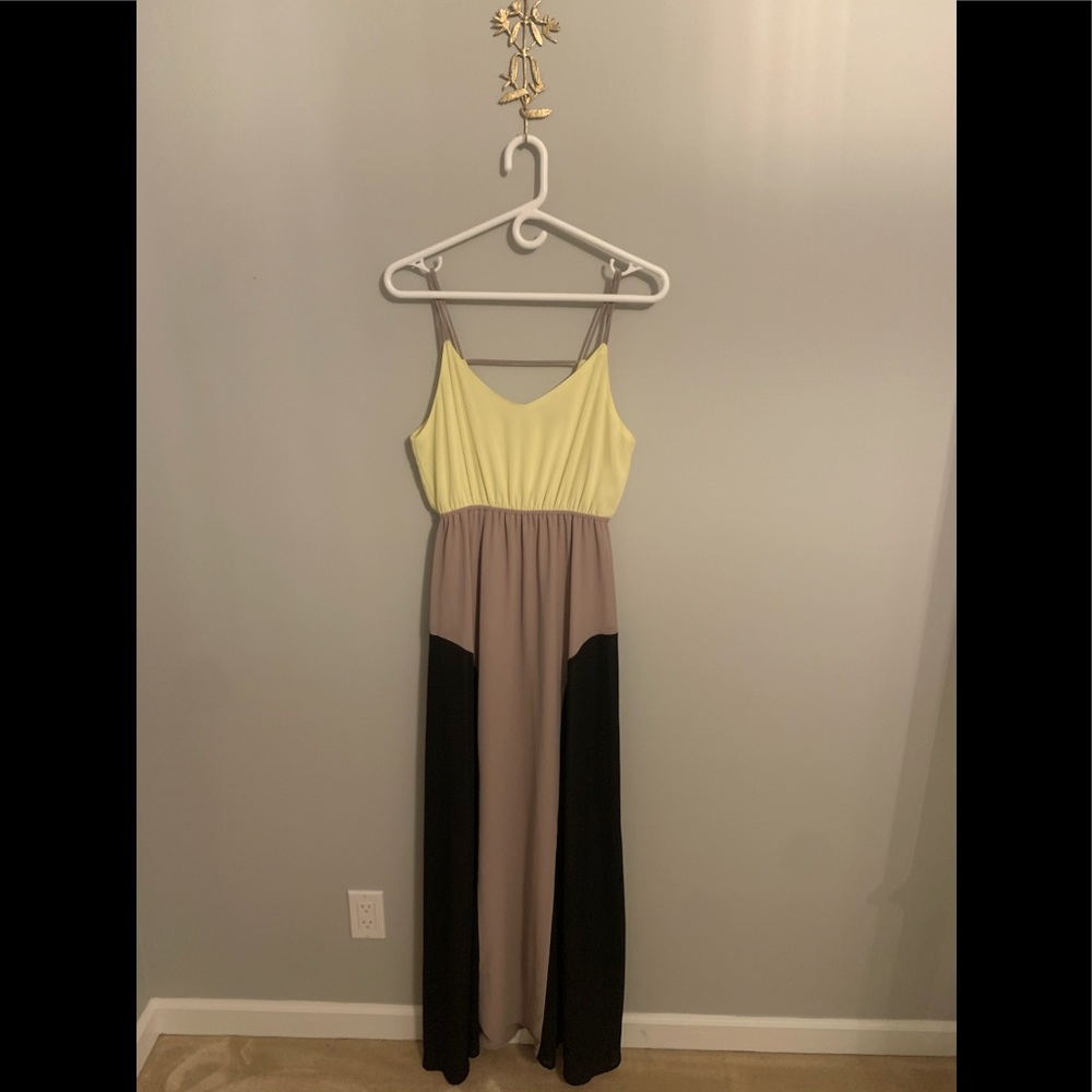 Yellow and Black Maxi Dress